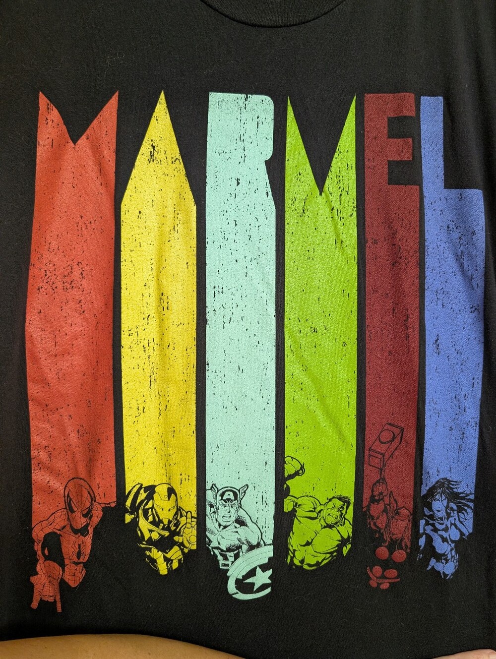 Marvel Avengers Graphic T-Shirt 4XLT Black Spider-Man Hulk Iron Man